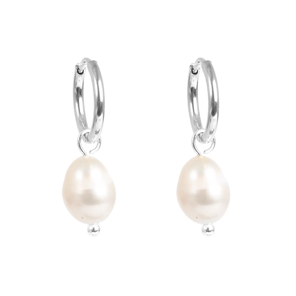 1047-0014 Pure Steel Pearl Earring