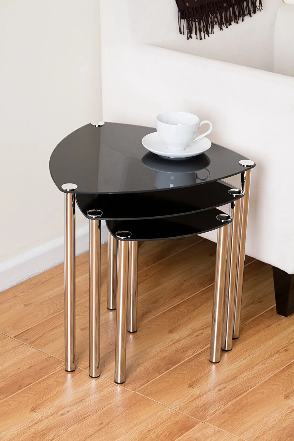 Arena Set of 3 Nesting Tables-Black