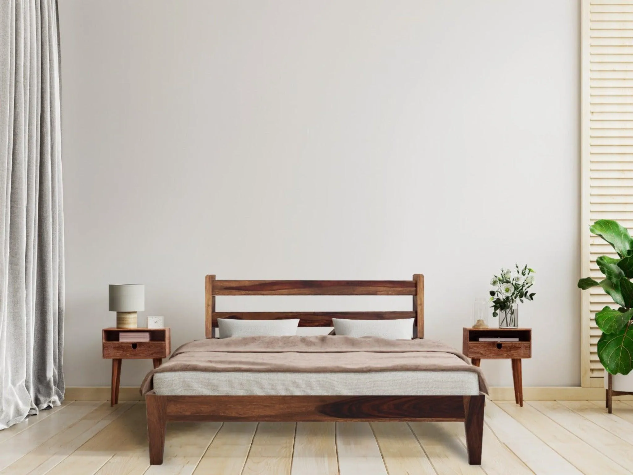 Awana King Size Bed Sheesham Wood (Honey Finish)