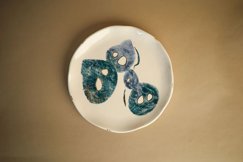 Blue, Green Ceramic Plates H
