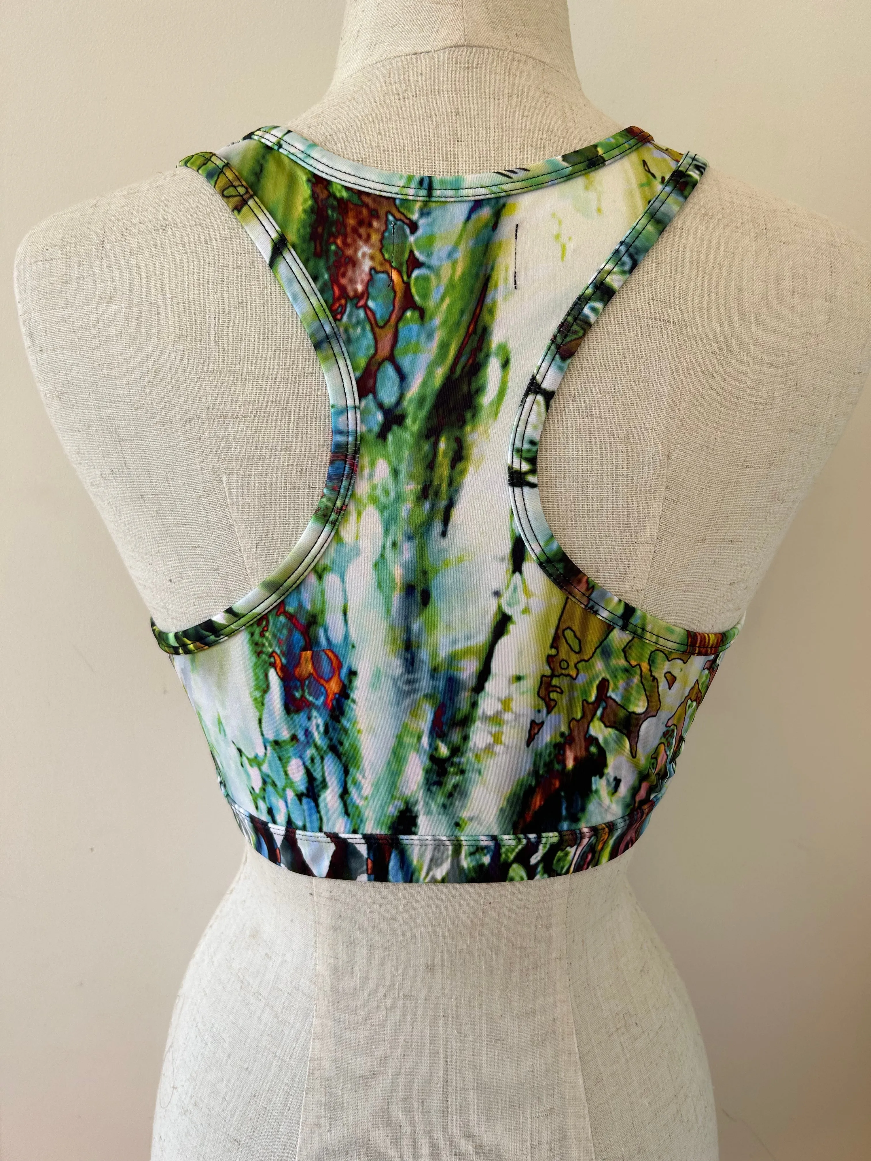 Cropped racer back top green grass