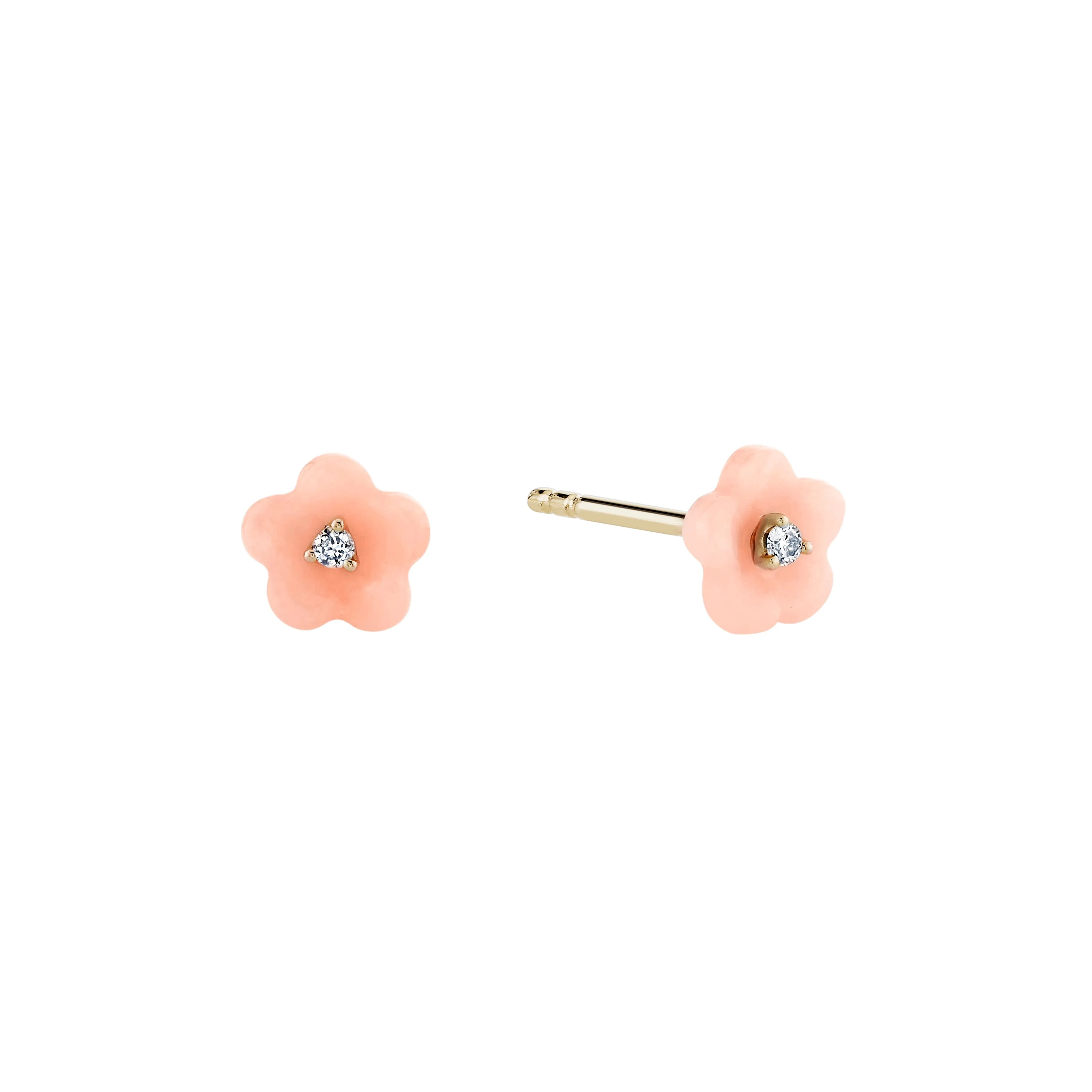 Diamond Blossom Peruvian Opal Studs