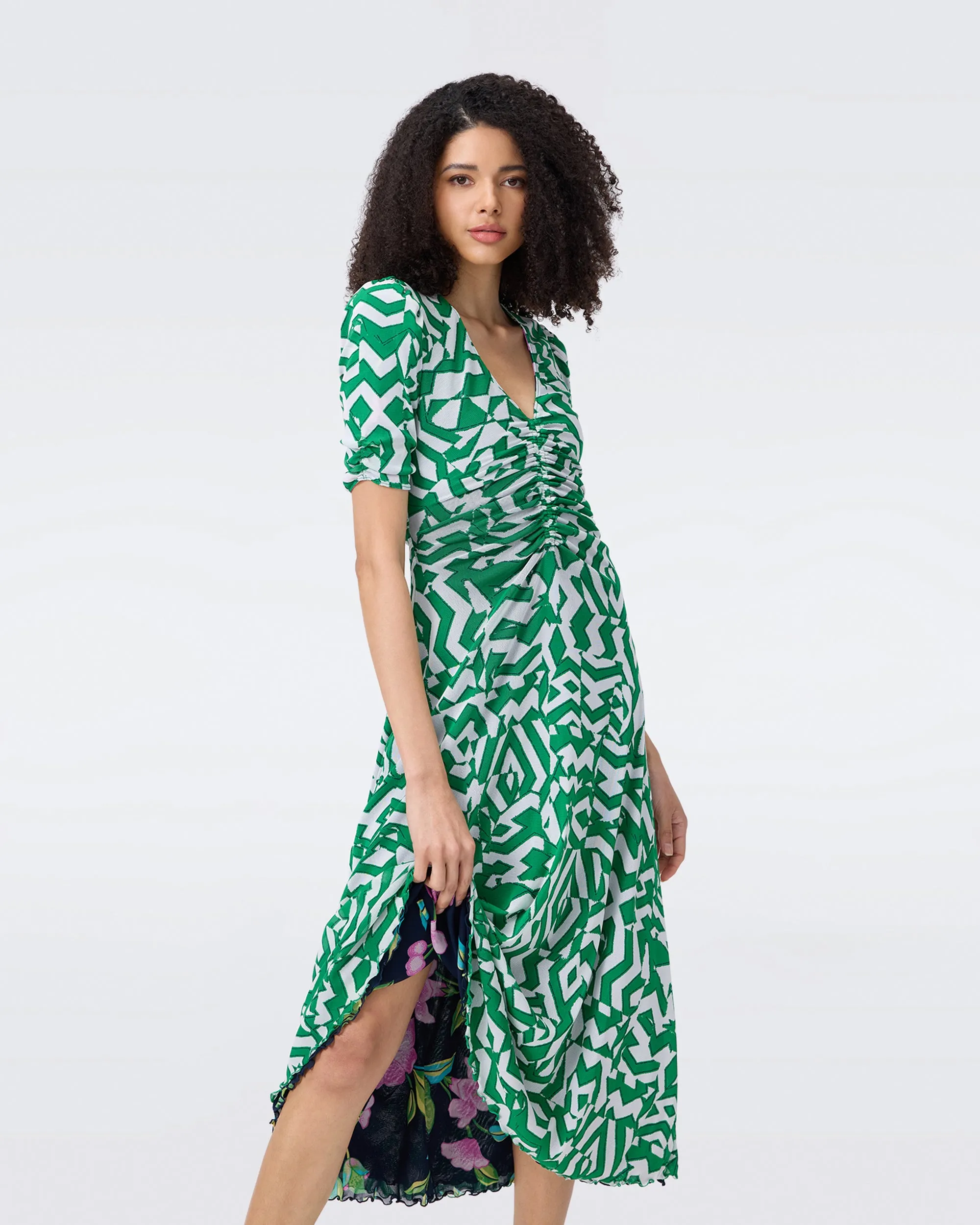 DVF KOREN REVERSIBLE MIDI DRESS