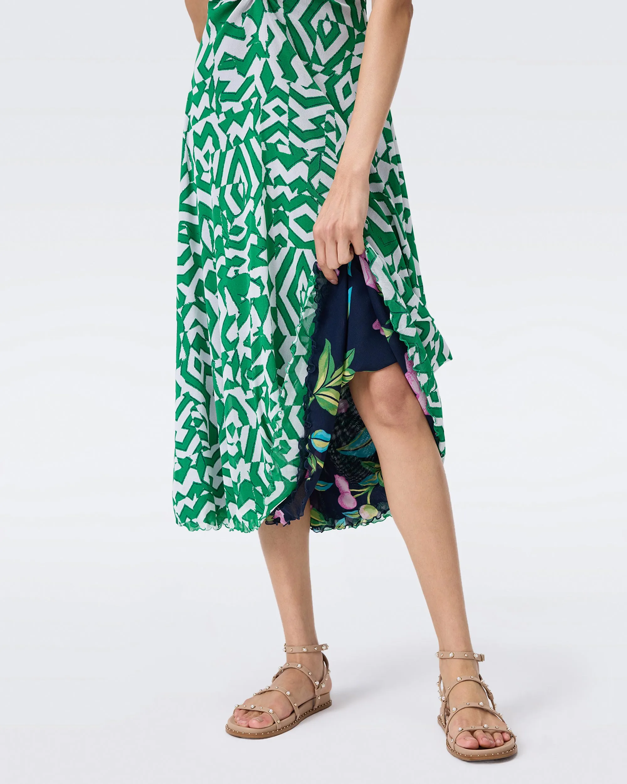 DVF KOREN REVERSIBLE MIDI DRESS