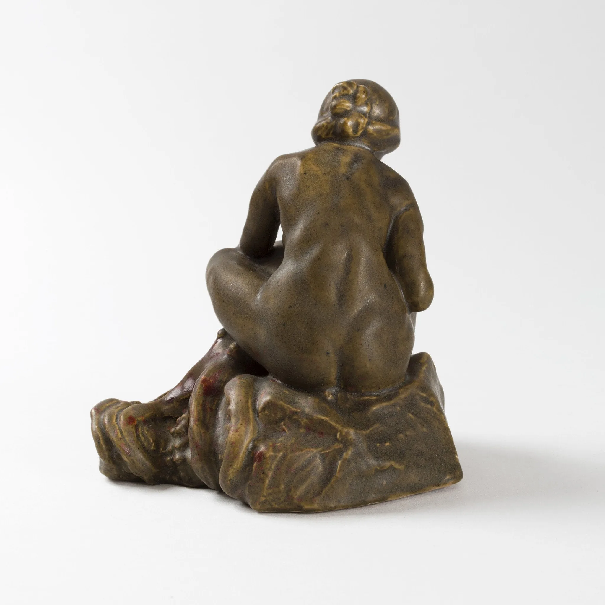 François-Rupert Carabin "Femme au Pieuvre" Glazed Ceramic Inkwell