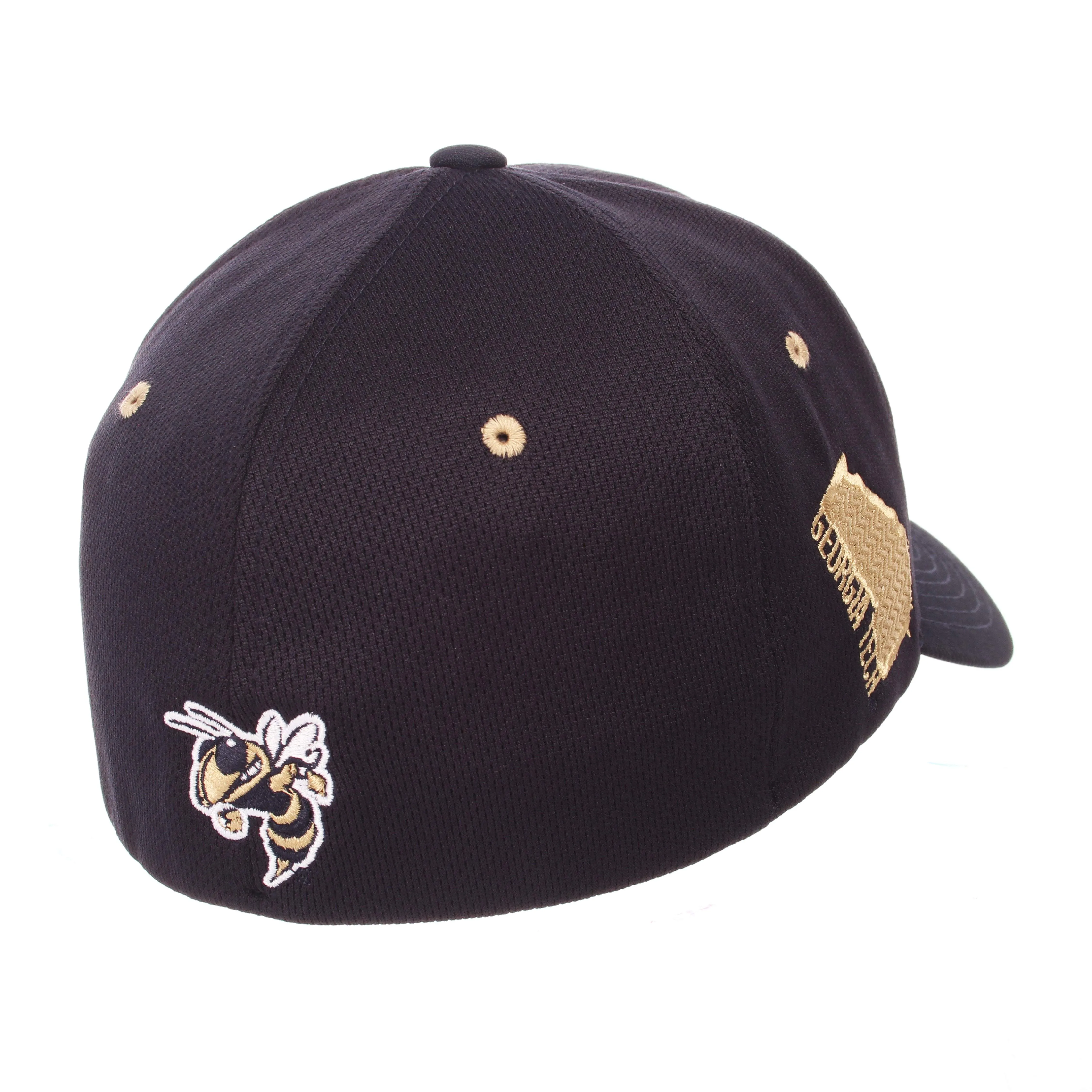 Georgia Tech Yellow Jackets Zephyr Dark Navy "Rambler" Stretch Fit Hat Cap (M/L)