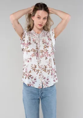 Mixed Challis Print Blouse
