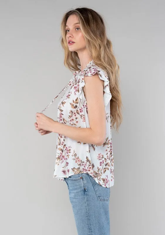 Mixed Challis Print Blouse