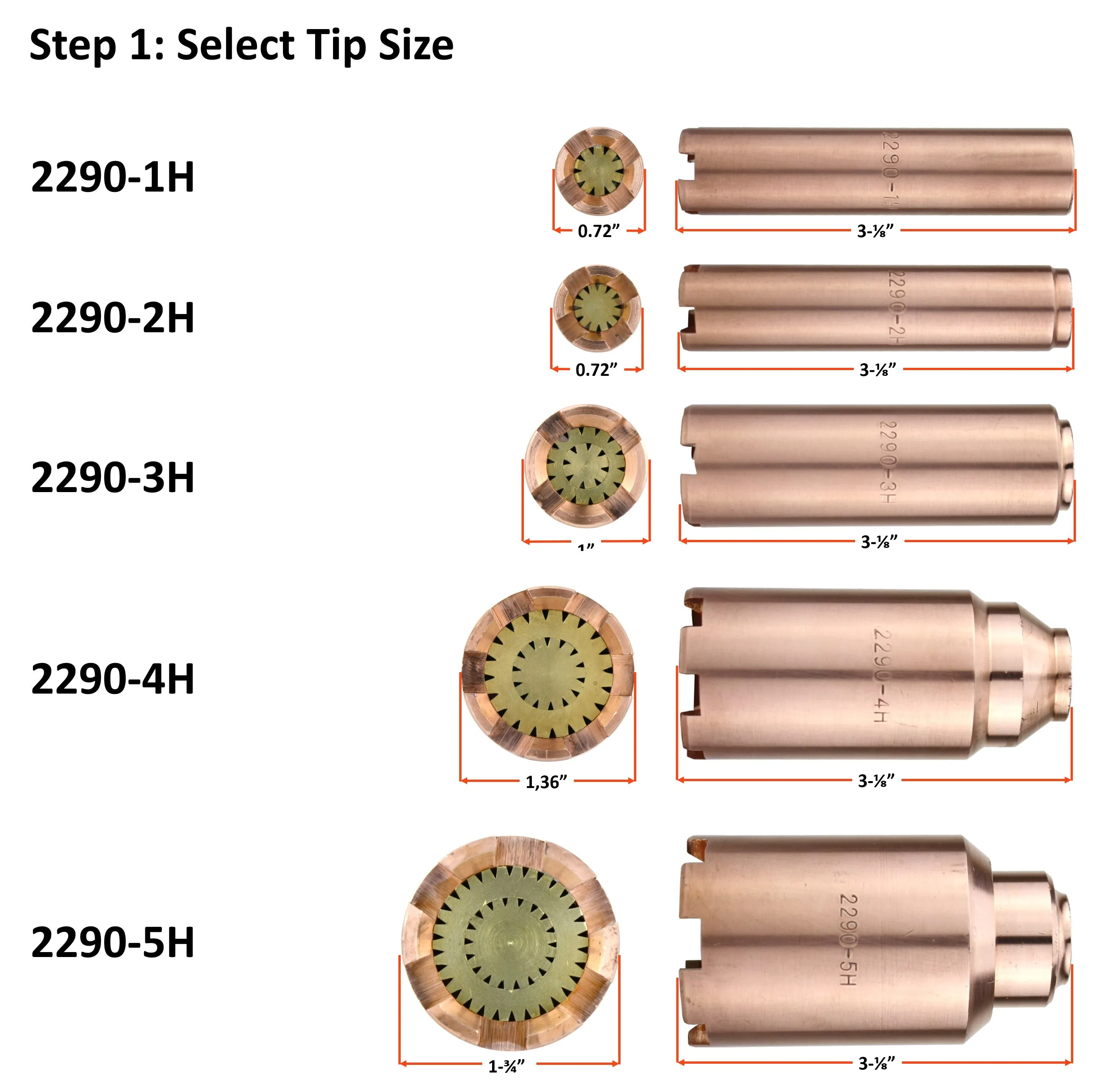 Propane Heating Nozzle/Rosebud Compatible with Harris Model: 2290-H - Complete set with Tube and E2-43 Mixer