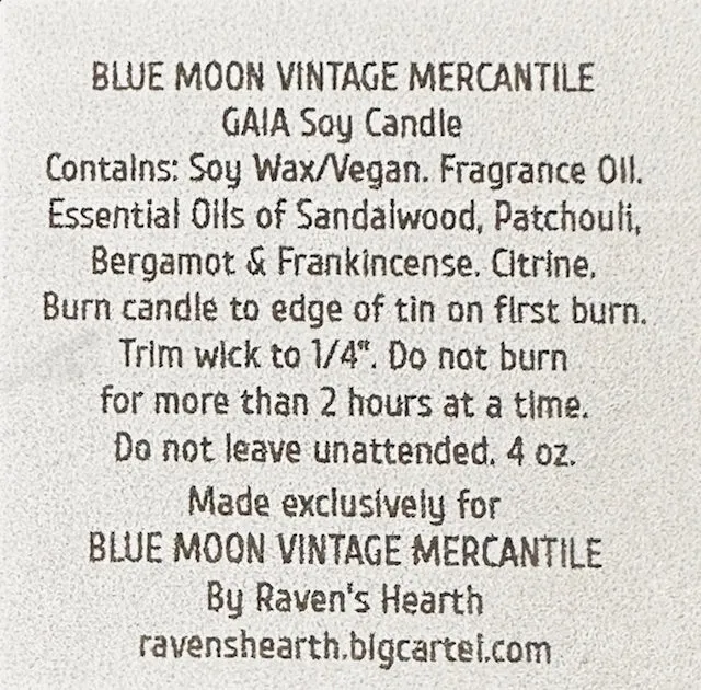 "GAIA" Blue Moon Exclusive Handmade Soy Candle