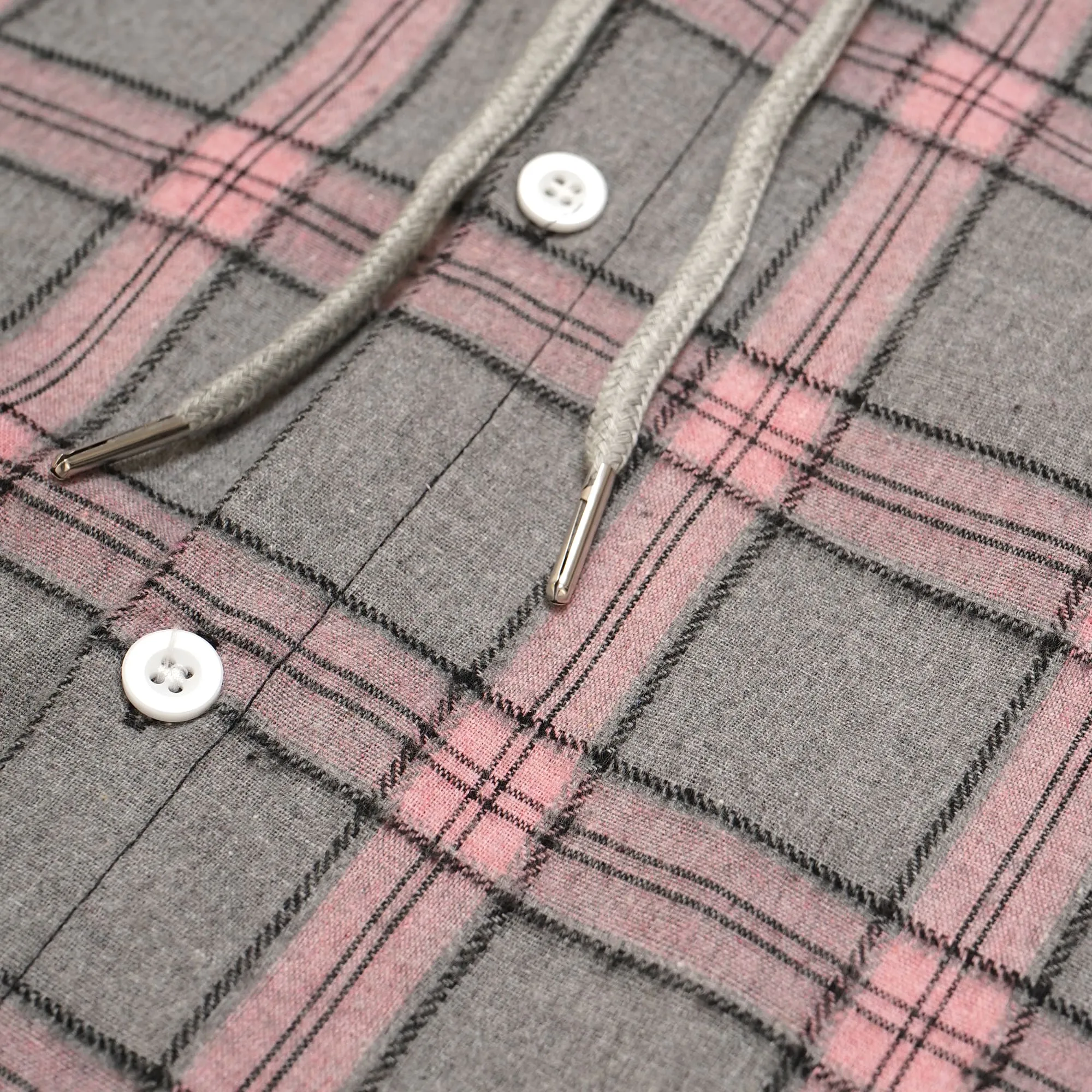 SHN Plaid Flannel Hooded Long Sleeve Shirt