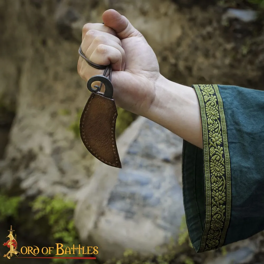 Small Viking Forged Knife with Scabbard