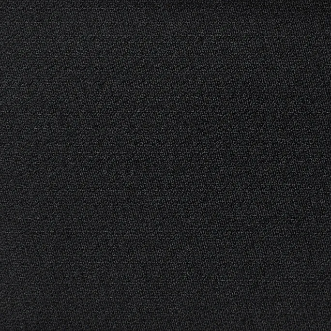 Solid Black Virgin Wool Crepe 363